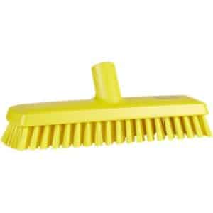 Gulvskrubbe med vandgennemløb, Vikan, flere farver, PP/polyester/rustfrit stål, 27 cm, medium børstehår